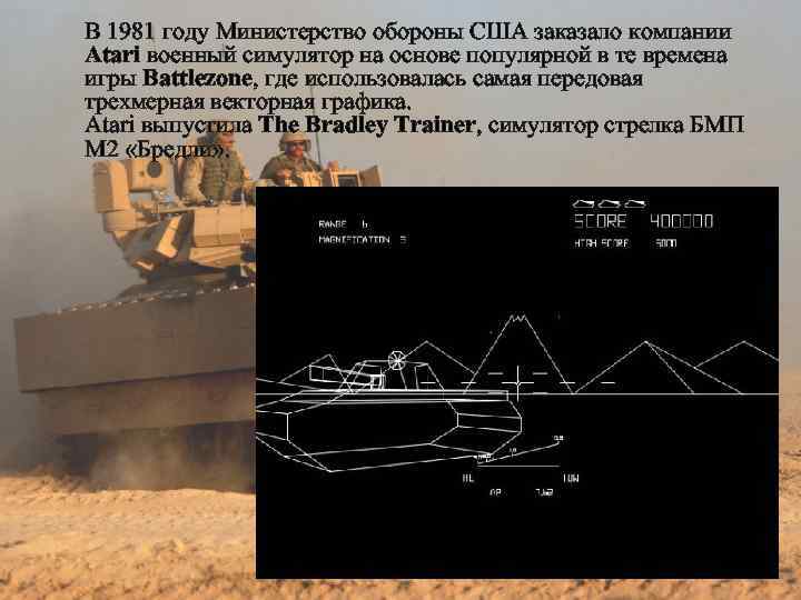 В 1981 году Министерство обороны США заказало компании Atari военный симулятор на основе популярной