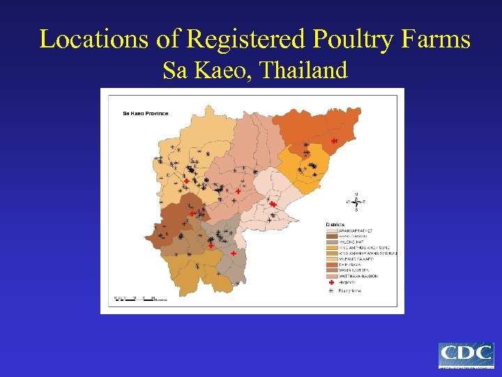 Locations of Registered Poultry Farms Sa Kaeo, Thailand 