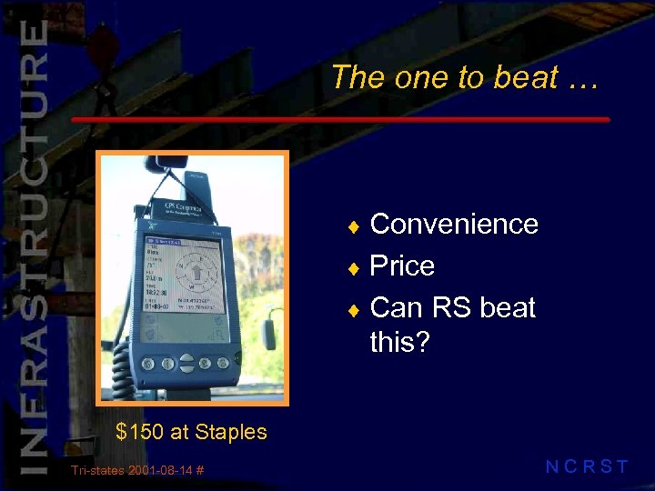 The one to beat … ¨ Convenience ¨ Price ¨ Can RS beat this?