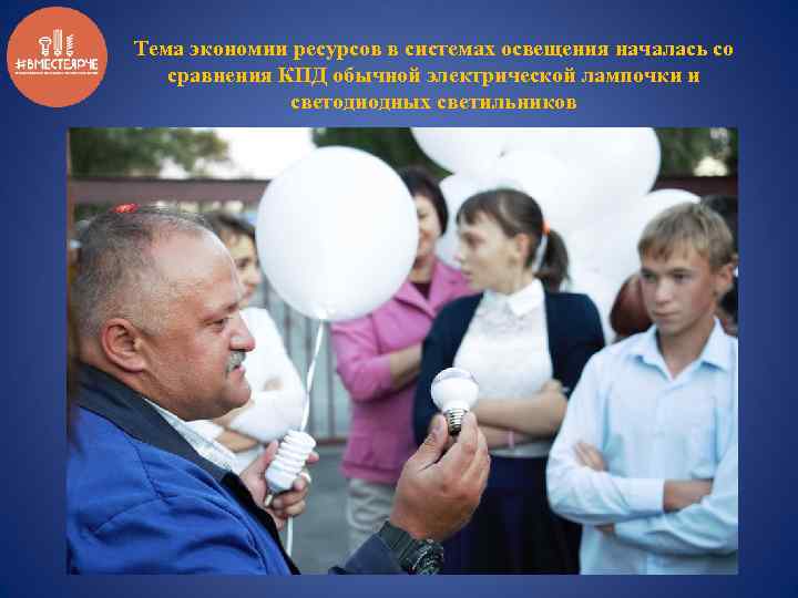 Тема экономии ресурсов в системах освещения началась со сравнения КПД обычной электрической лампочки и