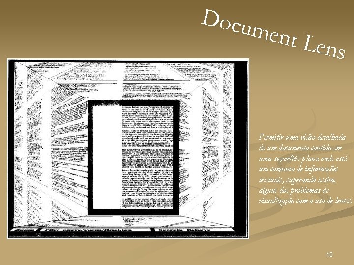 Docu ment Lens Permitir uma visão detalhada de um documento contido em uma superfície