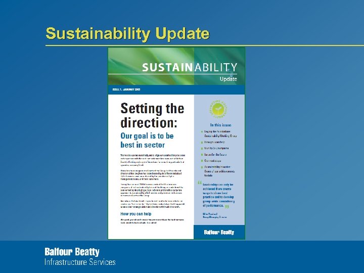 Sustainability Update 