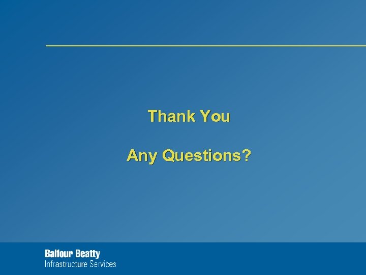 Thank You Any Questions? 