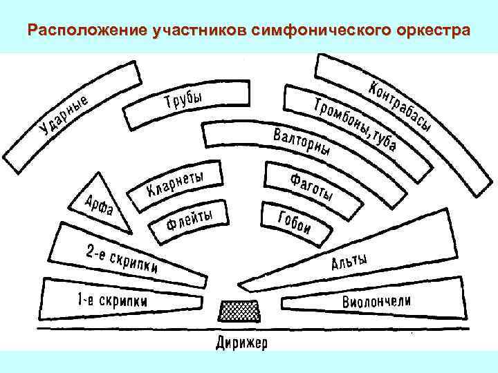 Расположение участников симфонического оркестра 