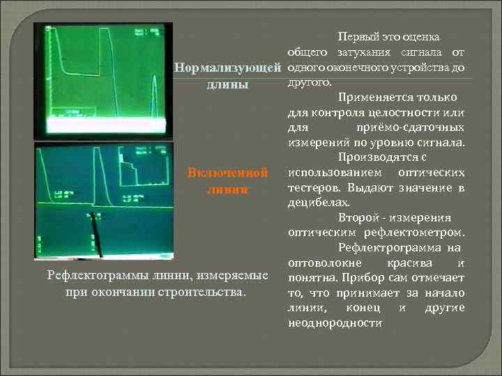 Первый это оценка общего затухания сигнала от Нормализующей одного оконечного устройства до другого. длины