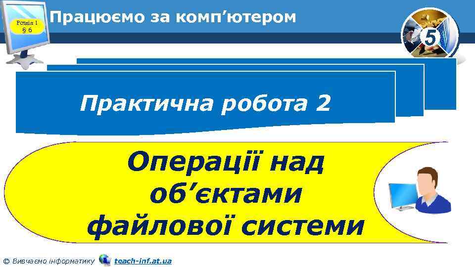 Розділ 1 § 6 Працюємо за комп’ютером Практична робота 2 Операції над об’єктами файлової