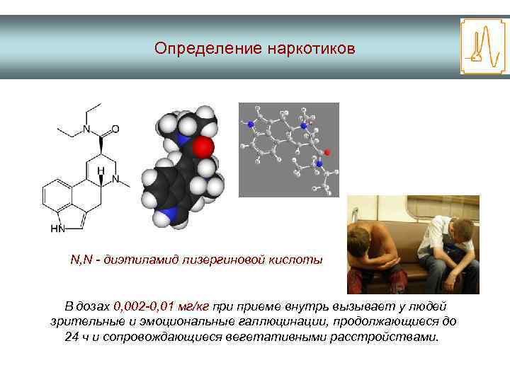 Определение наркотиков N, N - диэтиламид лизергиновой кислоты В дозах 0, 002 -0, 01