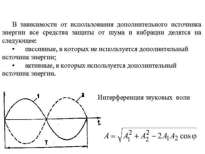 В зависимости от использования дополнительного источника энергии все средства защиты от шума и вибрации