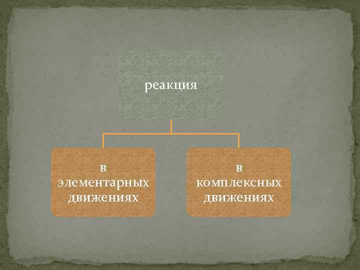 реакция в элементарных движениях в комплексных движениях 