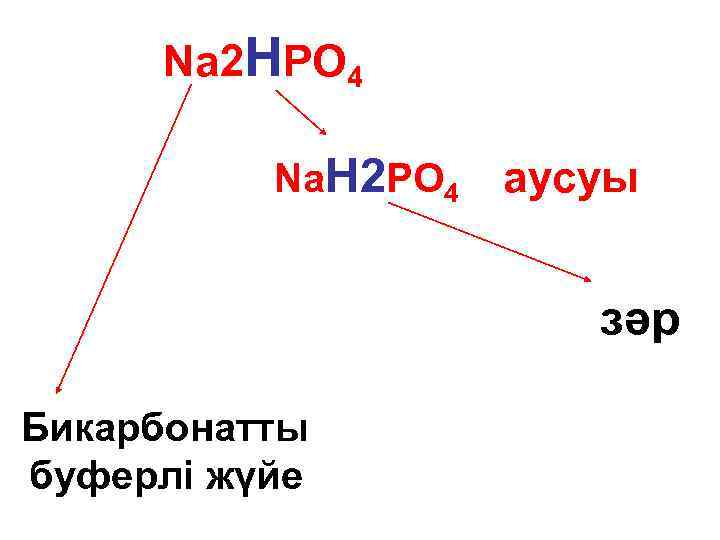 Na 2 HPO 4 Na. H 2 PO 4 аусуы зәр Бикарбонатты буферлі жүйе