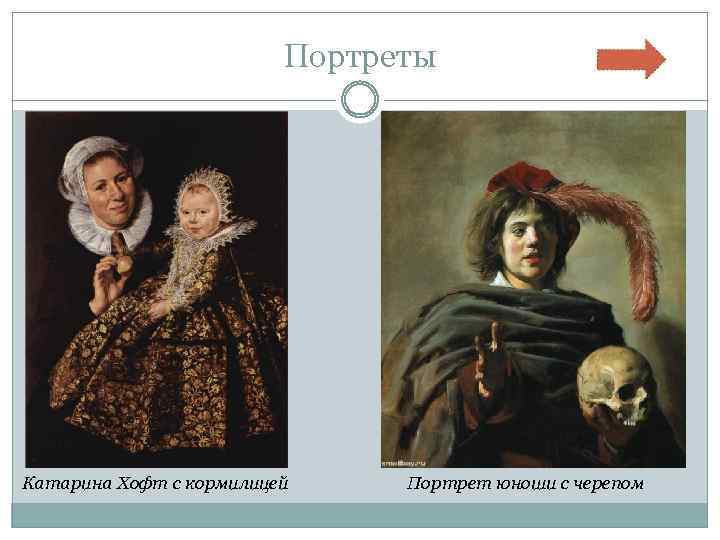 Портреты Катарина Хофт с кормилицей Портрет юноши с черепом 