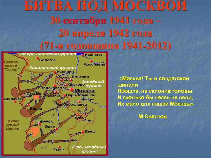 Презентация битва под москвой 1941 1942