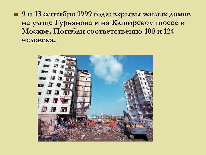 Взрыв жилого дома в москве на улице гурьянова