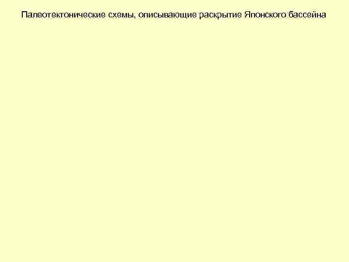 Палеотектонические схемы, описывающие раскрытие Японского бассейна 