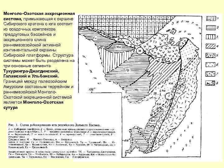 Монголо-Охотская аккреционная система, примыкающая к окраине Сибирского кратона с юга состоит из осадочных комплексов