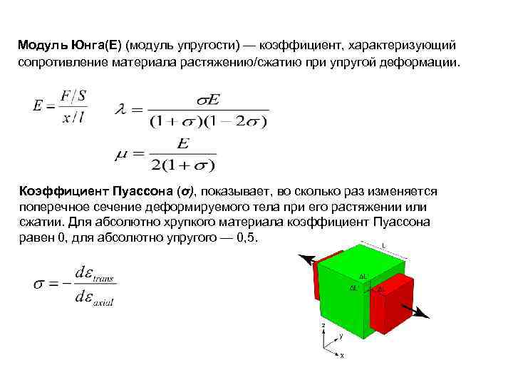 Закон модуля. Модуль Юнга формула. Относительная деформация через модуль Юнга. Модуль продольной упругости материала стержня.