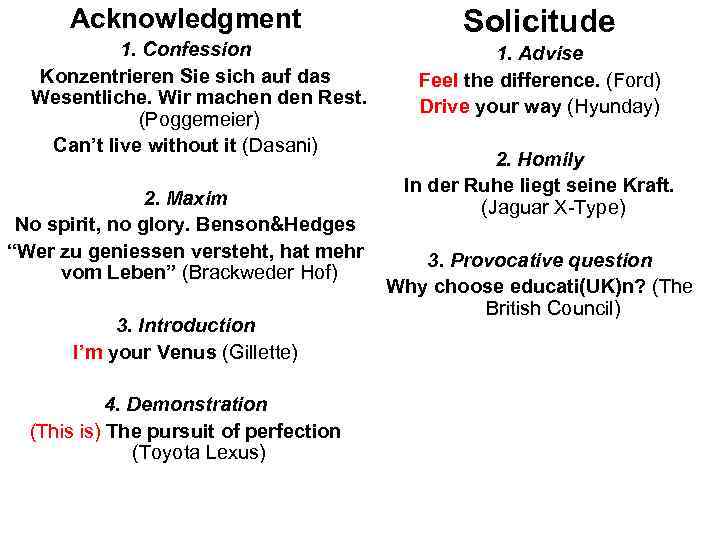 Acknowledgment 1. Confession Konzentrieren Sie sich auf das Wesentliche. Wir machen den Rest. (Poggemeier)