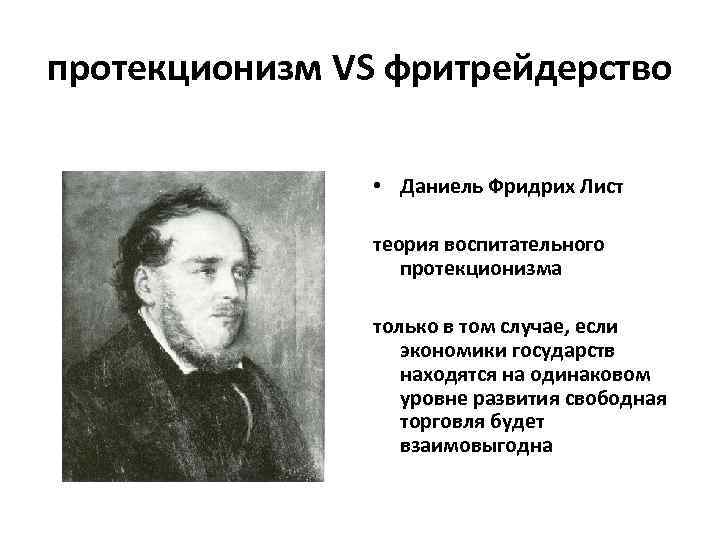 Протекционизма во внешней торговле. Даниель Фридрих лист. Фридрих лист теория. Протекционизм основные представители. Теория воспитательного протекционизма.