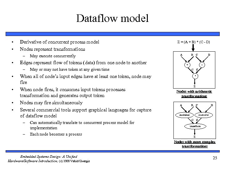 Dataflow model • • Derivative of concurrent process model Nodes represent transformations – •