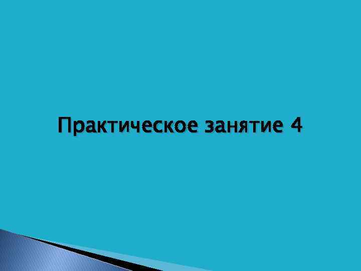 Практическое занятие 4 