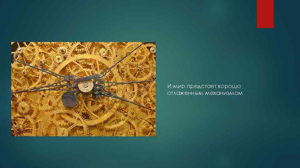 И мир предстает хорошо отлаженным механизмом 