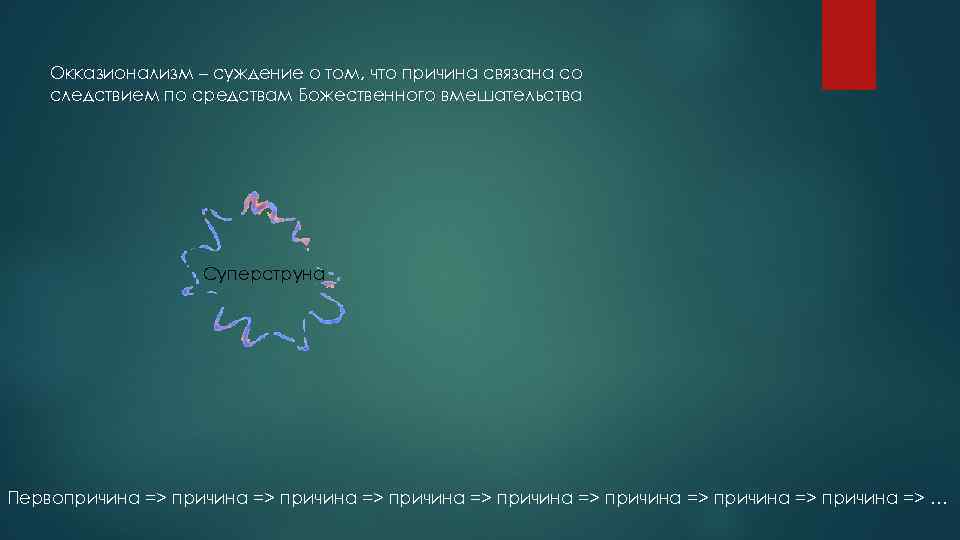 Окказионализм – суждение о том, что причина связана со следствием по средствам Божественного вмешательства