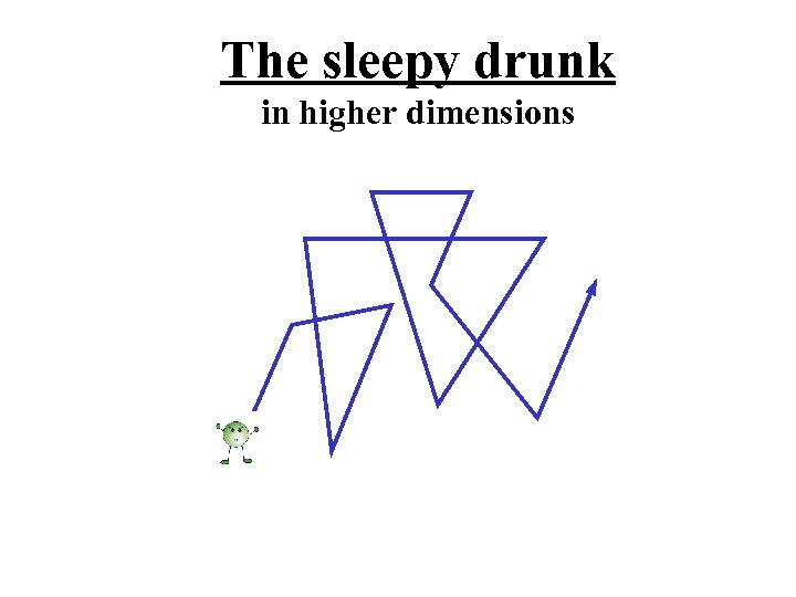 The sleepy drunk in higher dimensions 