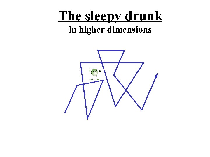 The sleepy drunk in higher dimensions 