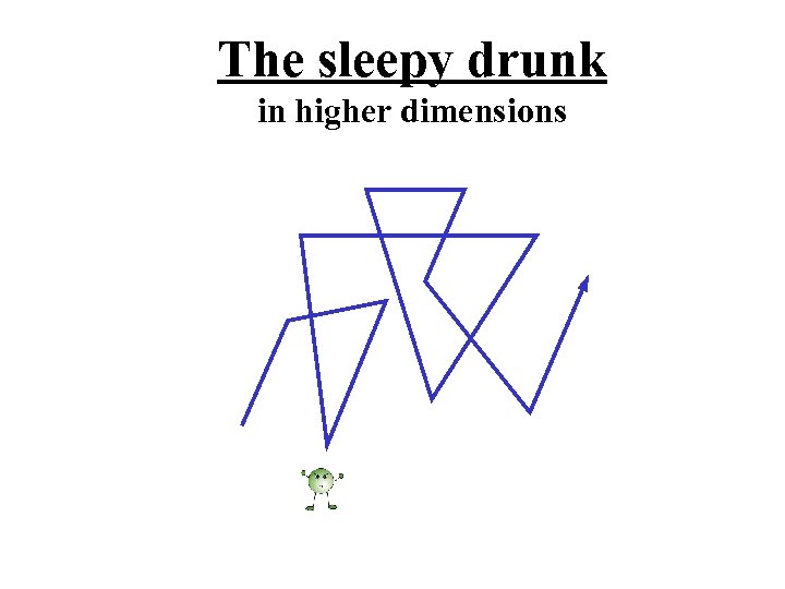 The sleepy drunk in higher dimensions 