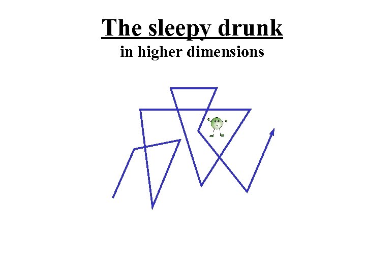 The sleepy drunk in higher dimensions 