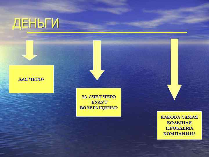 ДЕНЬГИ ДЛЯ ЧЕГО? ЗА СЧЕТ ЧЕГО БУДУТ ВОЗВРАЩЕНЫ? КАКОВА САМАЯ БОЛЬШАЯ ПРОБЛЕМА КОМПАНИИ? 