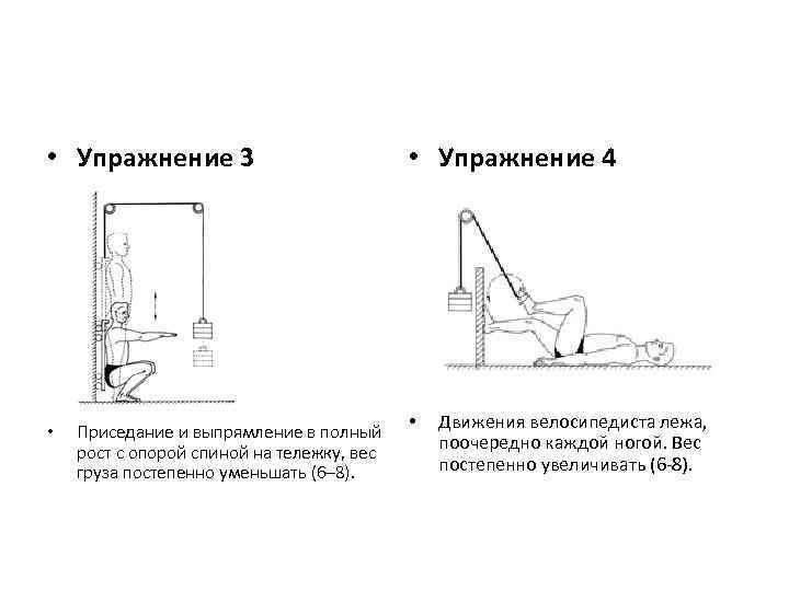  • Упражнение 3 • Приседание и выпрямление в полный рост с опорой спиной