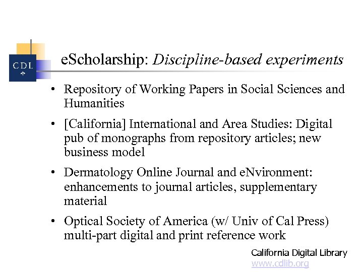 e. Scholarship: Discipline-based experiments • Repository of Working Papers in Social Sciences and Humanities