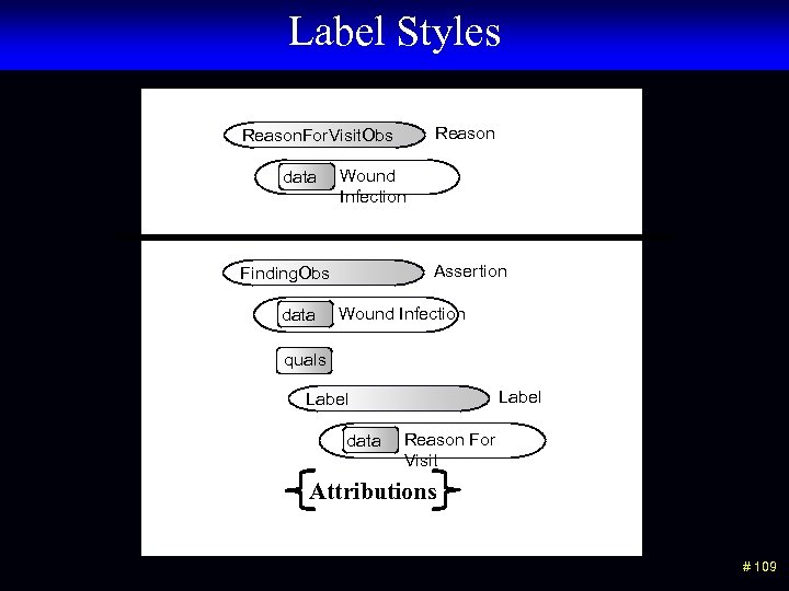 Label Styles Reason. For. Visit. Obs data Wound Infection Assertion Finding. Obs data Wound