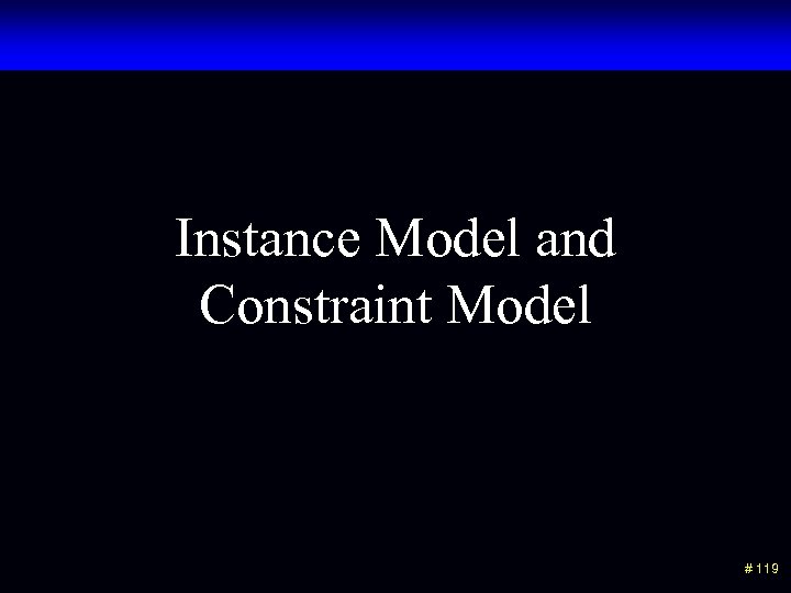 Instance Model and Constraint Model # 119 