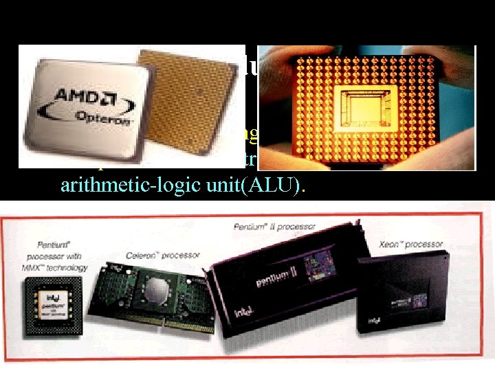 Introduction • The central processing unit has two basic components: the control unit and