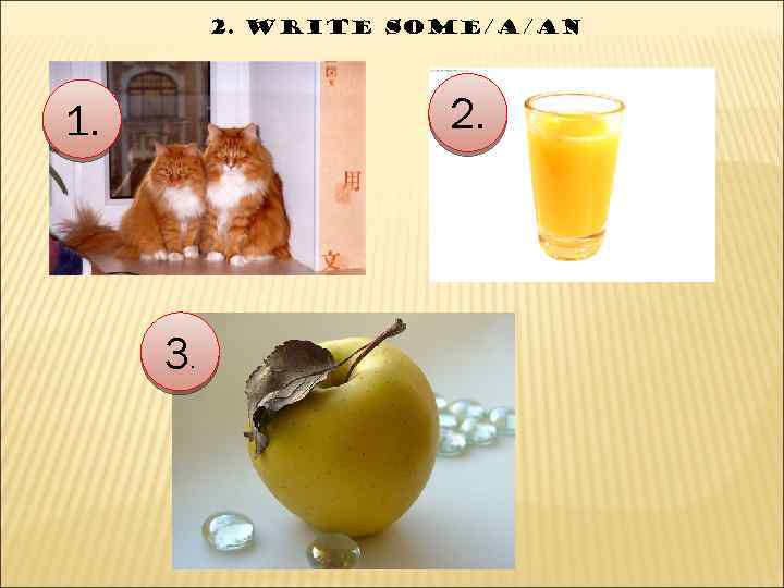 2. Write SOME/A/AN 2. 1. 3. 