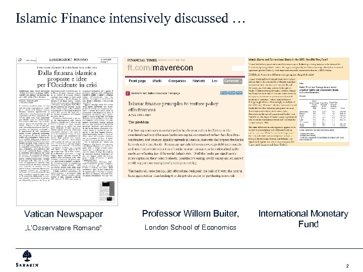 Islamic Finance intensively discussed … Vatican Newspaper Professor Willem Buiter, „L‘Osservatore Romano“ London School