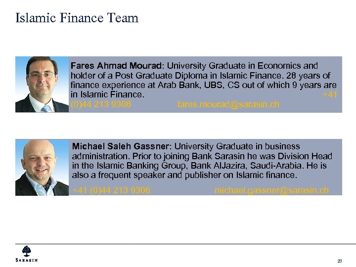 Islamic Finance Team Fares Ahmad Mourad: University Graduate in Economics and holder of a