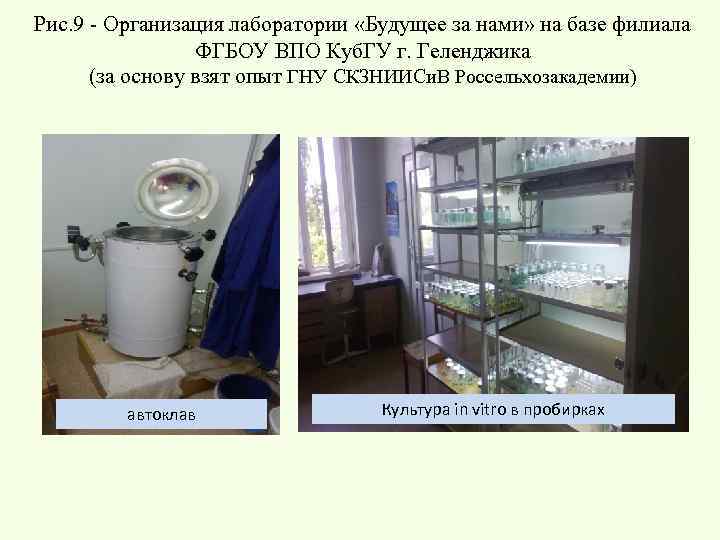 Рис. 9 - Организация лаборатории «Будущее за нами» на базе филиала ФГБОУ ВПО Куб.