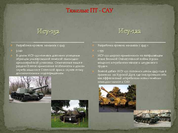  Тяжелые ПТ - САУ Ису-122 Ису-152 Ø Разработка проекта началась с 1943 г.