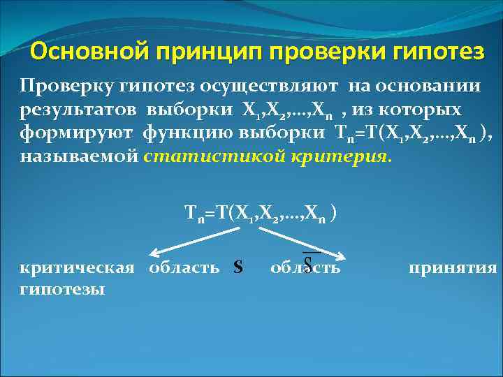 Общая схема проверки статистических гипотез