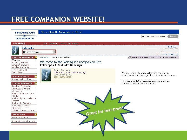 FREE COMPANION WEBSITE! rep! G st p t for te rea 