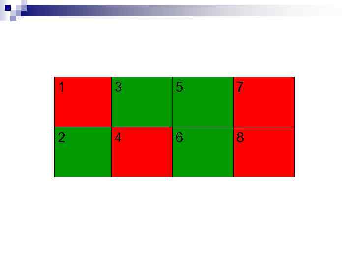 1 3 5 7 2 4 6 8 