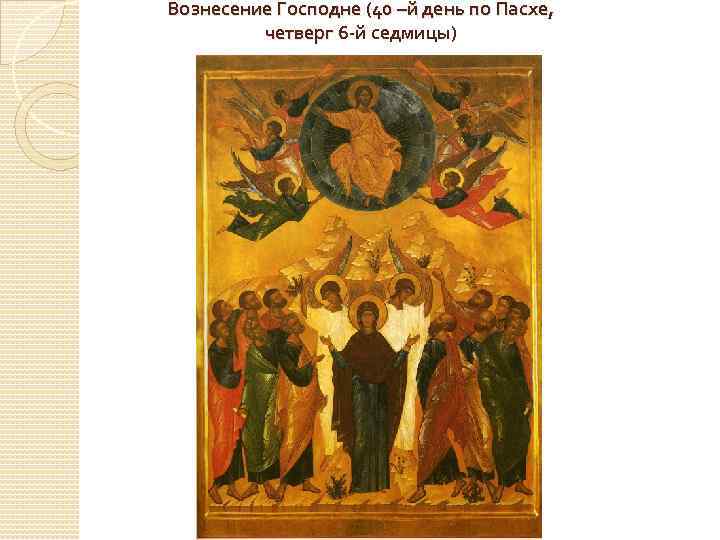 Вознесение Господне (40 –й день по Пасхе, четверг 6 -й седмицы) четверг 