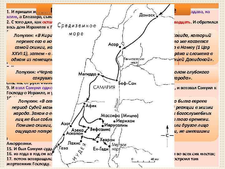 1 Цар. 7 гл. 1. И пришли жители Кириаф-Иарима, и взяли ковчег Господа, и