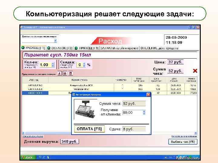 Компьютеризация решает следующие задачи: 1 