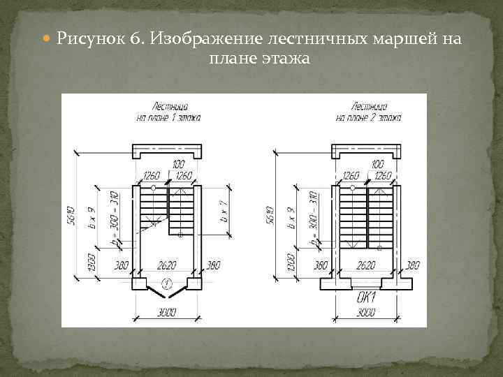  Рисунок 6. Изображение лестничных маршей на плане этажа 