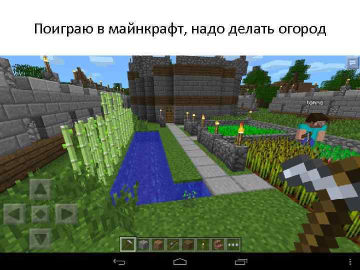 Поиграю в майнкрафт, надо делать огород 