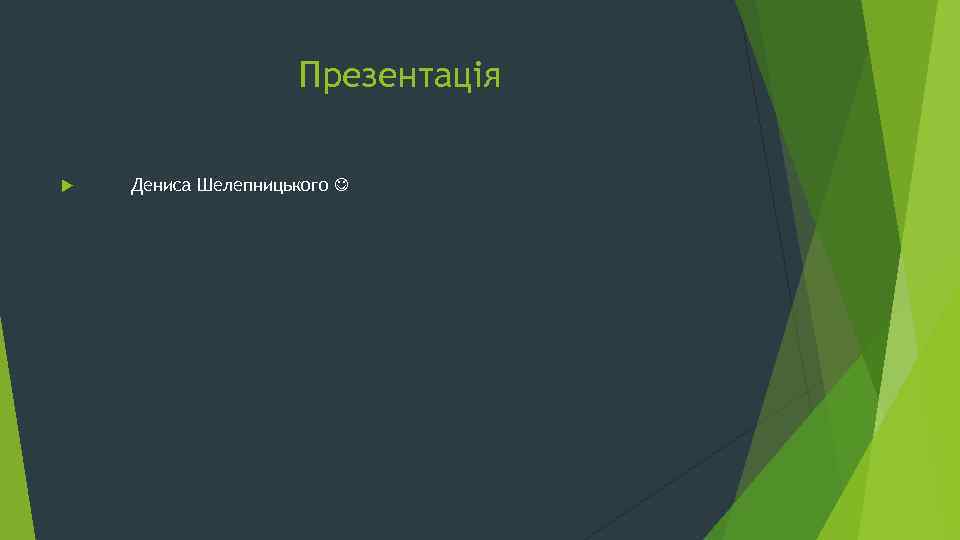 Презентація Дениса Шелепницького 